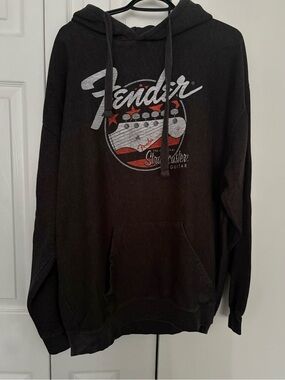 Fender Guitars Hoodie Stratocaster Distressed Graphic Pullover Size 2XL